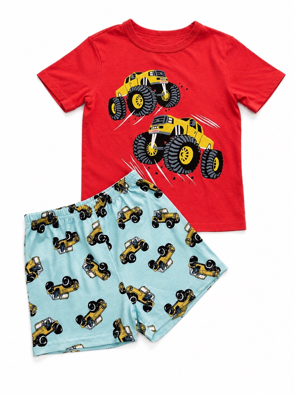 4T Monster Truck Outfit Set Children’s Place Graphic Tee Matching Shorts